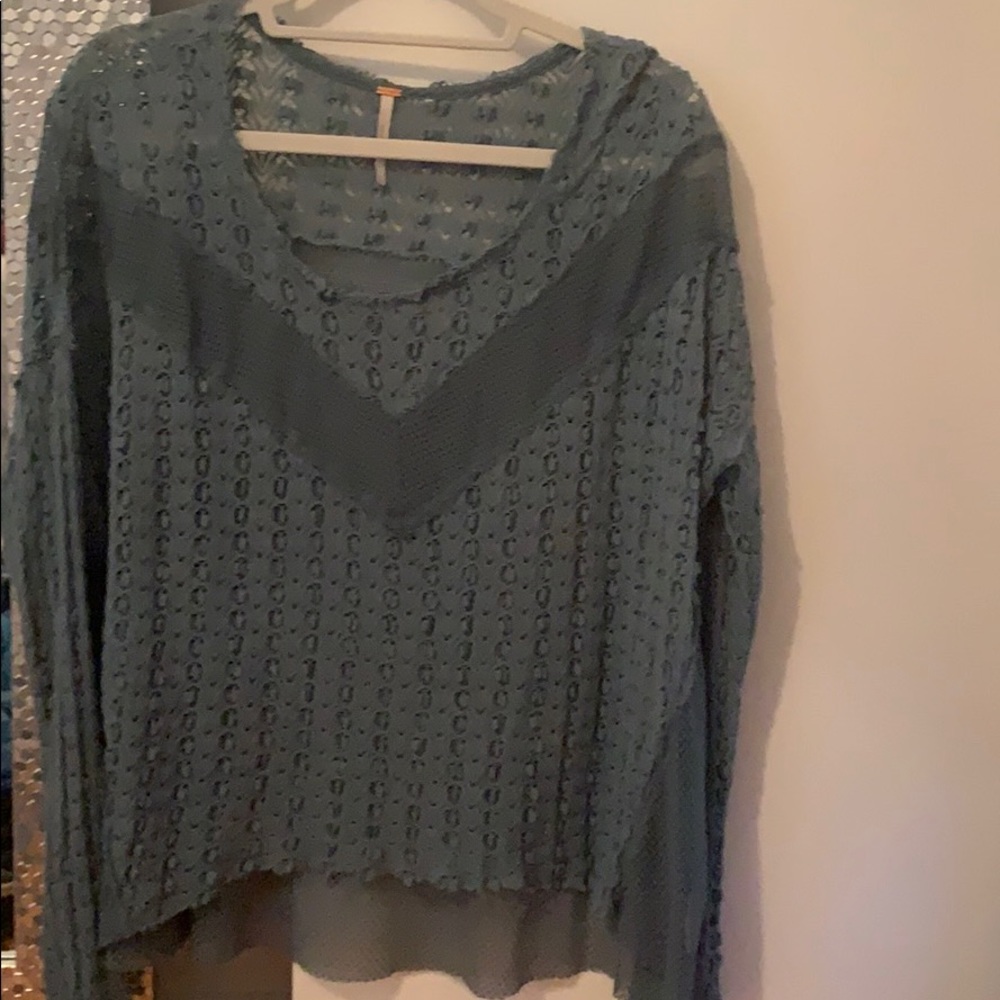Free people blue shirt